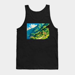 Countryside Cottages in Springtime Tank Top